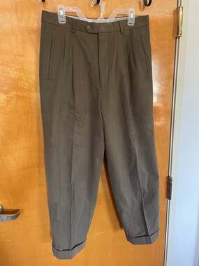 Forum Made in Italy 100% Cotton Pleated Cuffed Trousers